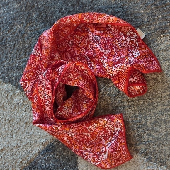 Glentex Vintage Scarf Rectangle Acetate Made In Japan Geometric Boho - Picture 8 of 8